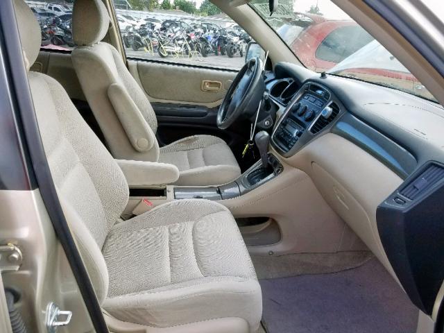 JTEGF21A130074690 - 2003 TOYOTA HIGHLANDER BEIGE photo 5