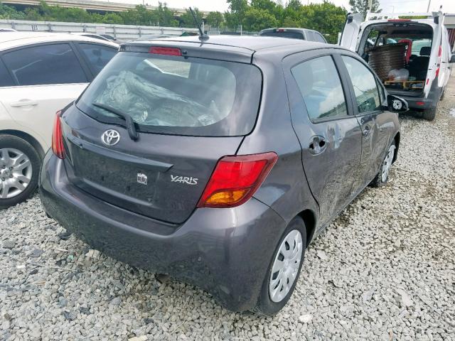 VNKKTUD33HA079110 - 2017 TOYOTA YARIS L GRAY photo 4