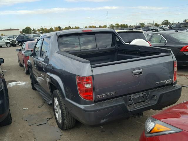 5FPYK1F50AB011905 - 2010 HONDA RIDGELINE GRAY photo 3