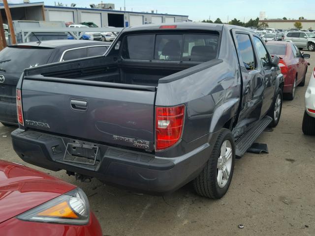 5FPYK1F50AB011905 - 2010 HONDA RIDGELINE GRAY photo 4