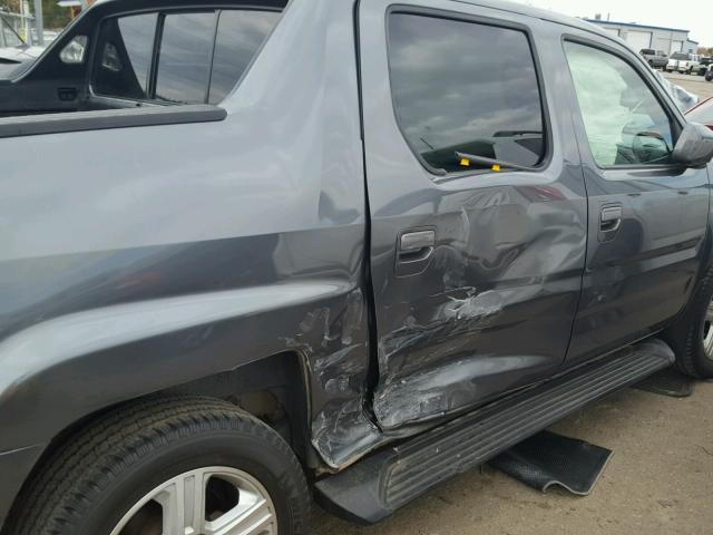 5FPYK1F50AB011905 - 2010 HONDA RIDGELINE GRAY photo 9