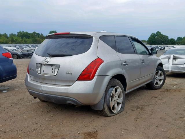 JN8AZ08T03W108472 - 2003 NISSAN MURANO SL SILVER photo 4