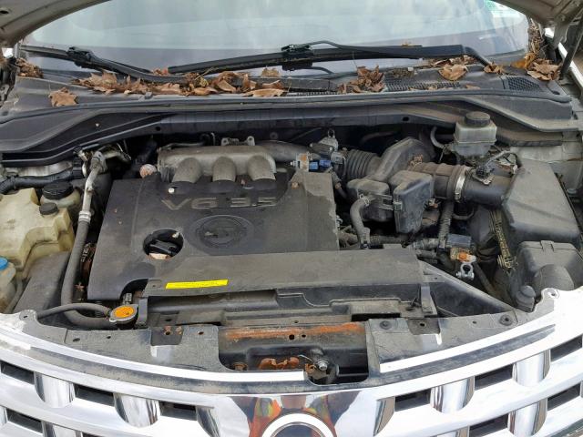 JN8AZ08T03W108472 - 2003 NISSAN MURANO SL SILVER photo 7