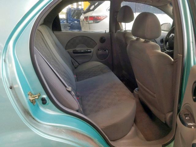 KL1TD52675B445760 - 2005 CHEVROLET AVEO BASE GREEN photo 6