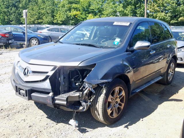 2HNYD28378H512261 - 2008 ACURA MDX TECHNO GRAY photo 2