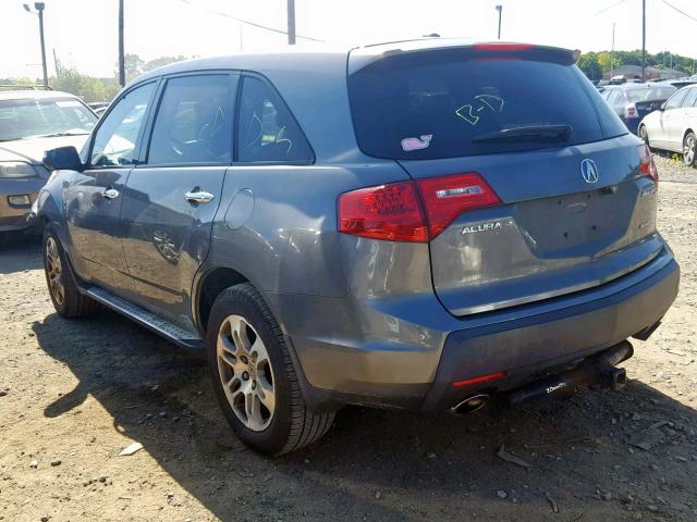 2HNYD28378H512261 - 2008 ACURA MDX TECHNO GRAY photo 3