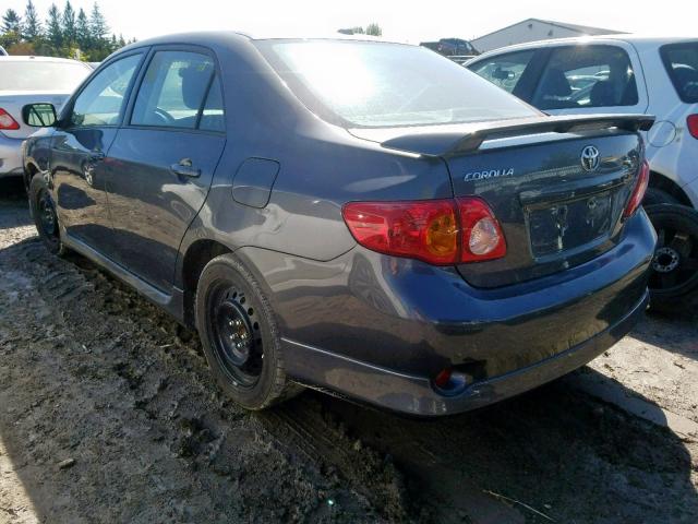 2T1BE40E69C001864 - 2009 TOYOTA COROLLA XR GRAY photo 3