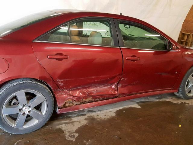 1G2ZK57NX94242689 - 2009 PONTIAC G6 GT MAROON photo 9