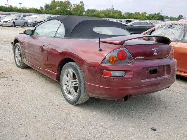 4A3AE55H94E095343 - 2004 MITSUBISHI ECLIPSE SP MAROON photo 3