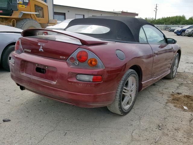 4A3AE55H94E095343 - 2004 MITSUBISHI ECLIPSE SP MAROON photo 4