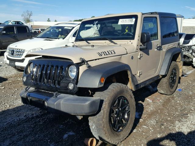 1C4AJWAG0GL264313 - 2016 JEEP WRANGLER S BEIGE photo 2