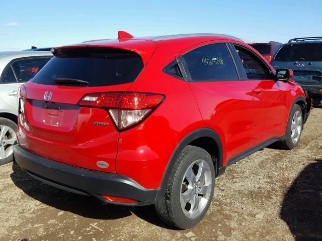 3CZRU6H7XGM759174 - 2016 HONDA HR-V EXL RED photo 4