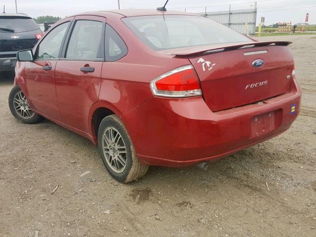 1FAHP3FN2BW195785 - 2011 FORD FOCUS SE RED photo 3
