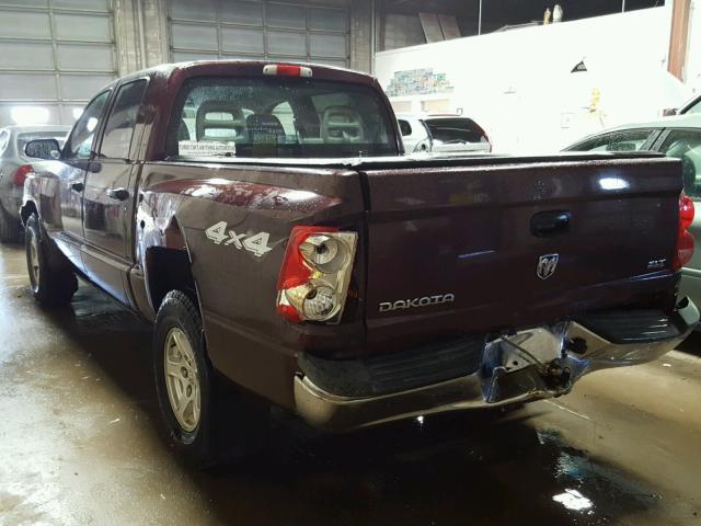 1D7HW48K25S326849 - 2005 DODGE DAKOTA QUA MAROON photo 3