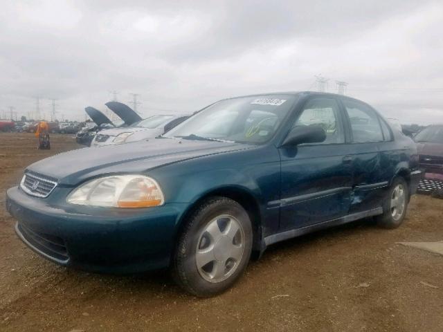 2HGEJ6629TH526711 - 1996 HONDA CIVIC DX GREEN photo 2