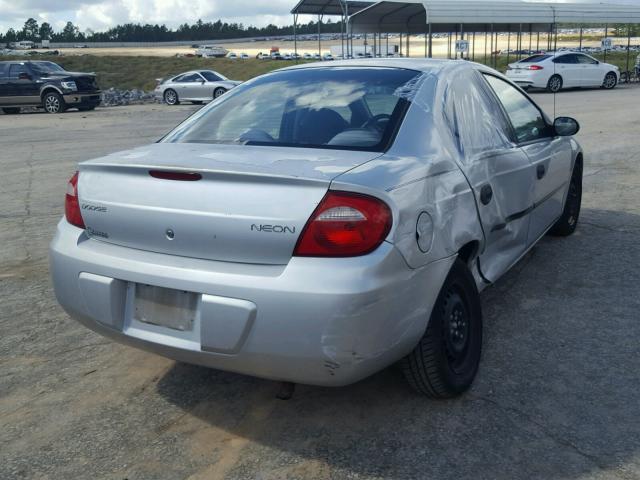 1B3ES26CX4D624045 - 2004 DODGE NEON BASE SILVER photo 4