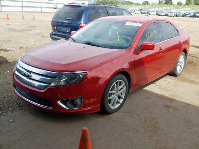 3FAHP0JA0AR320481 - 2010 FORD FUSION SEL RED photo 2