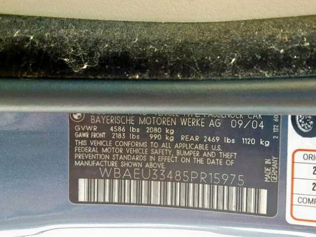 WBAEU33485PR15975 - 2005 BMW 325 XI BLUE photo 10