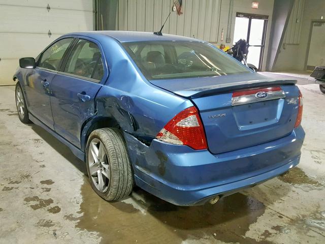 3FAHP0KC6AR273490 - 2010 FORD FUSION SPO BLUE photo 3