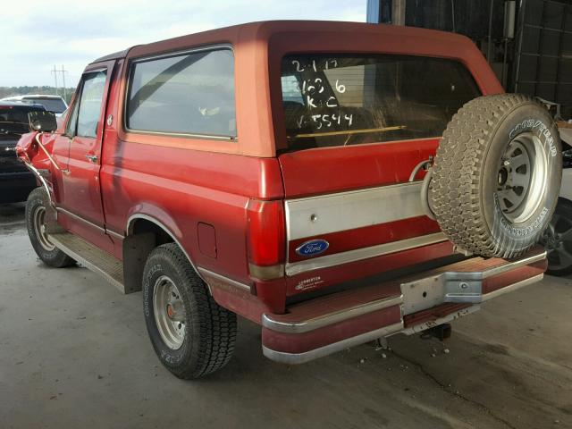 1FMEU15N9MLA35544 - 1991 FORD BRONCO U10 RED photo 3