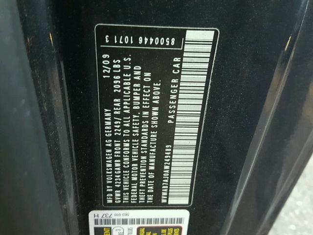 WVWAB7AJ0AW249489 - 2010 VOLKSWAGEN GOLF 蓝色 照片 10