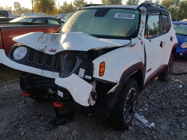 ZACCJBCT2FPB18503 - 2015 JEEP RENEGADE T WHITE photo 2