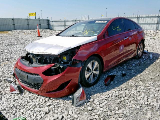 KMHEC4A46CA036324 - 2012 HYUNDAI SONATA HYB RED photo 2