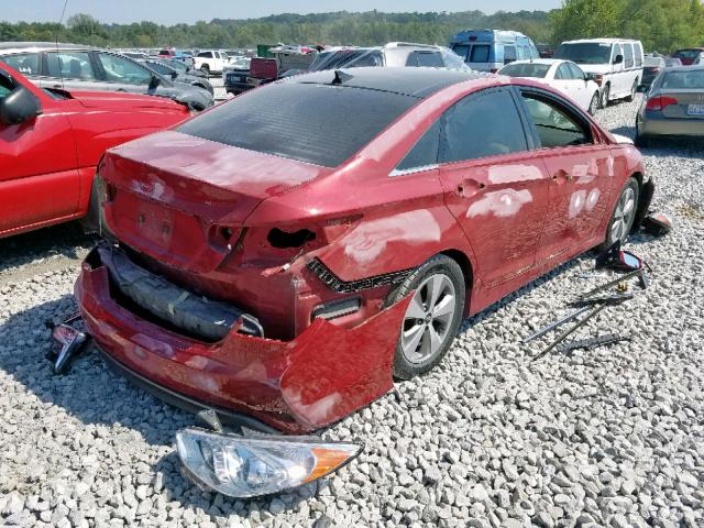 KMHEC4A46CA036324 - 2012 HYUNDAI SONATA HYB RED photo 4