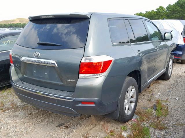 5TDBK3EH1DS245315 - 2013 TOYOTA HIGHLANDER GREEN photo 4