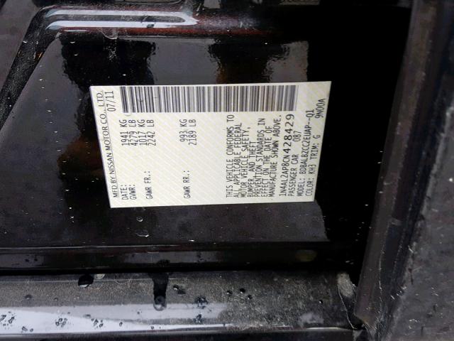 1N4AL2AP8CN428429 - 2012 NISSAN ALTIMA BAS BLACK photo 10