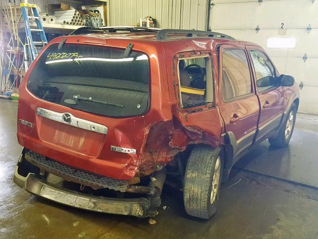 4F2CU08131KM63724 - 2001 MAZDA TRIBUTE LX RED photo 4