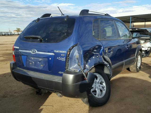 KM8JN72D78U773241 - 2008 HYUNDAI TUCSON SE BLUE photo 4