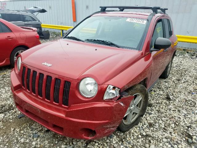 1J8FF47W67D352098 - 2007 JEEP COMPASS RED photo 2