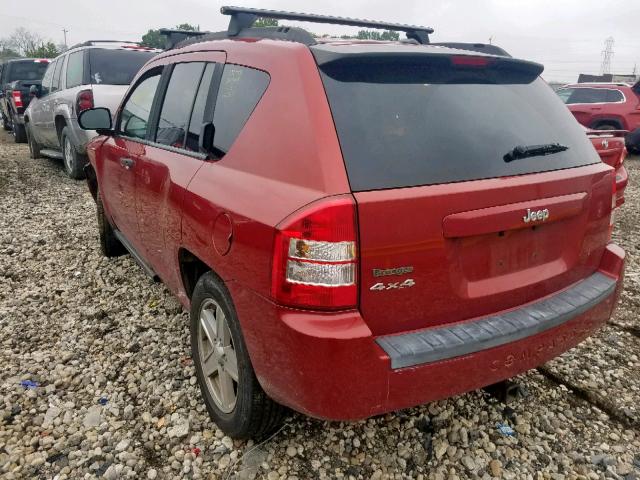 1J8FF47W67D352098 - 2007 JEEP COMPASS RED photo 3