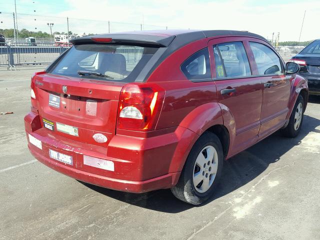 1B3HB28B38D630163 - 2008 DODGE CALIBER BURGUNDY photo 4