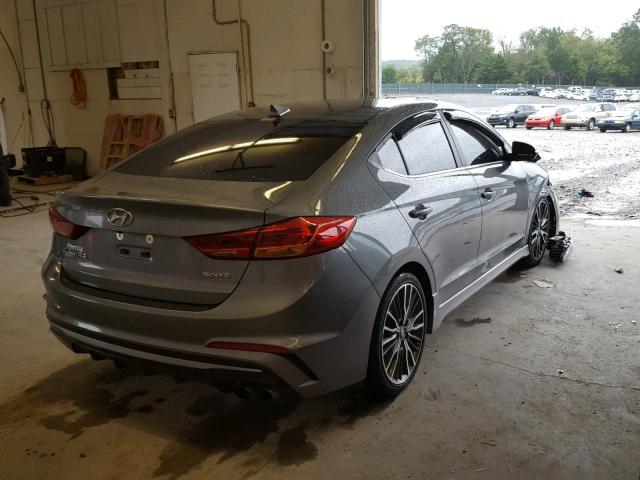 KMHD04LB7JU544331 - 2018 HYUNDAI ELANTRA SP GRAY photo 4