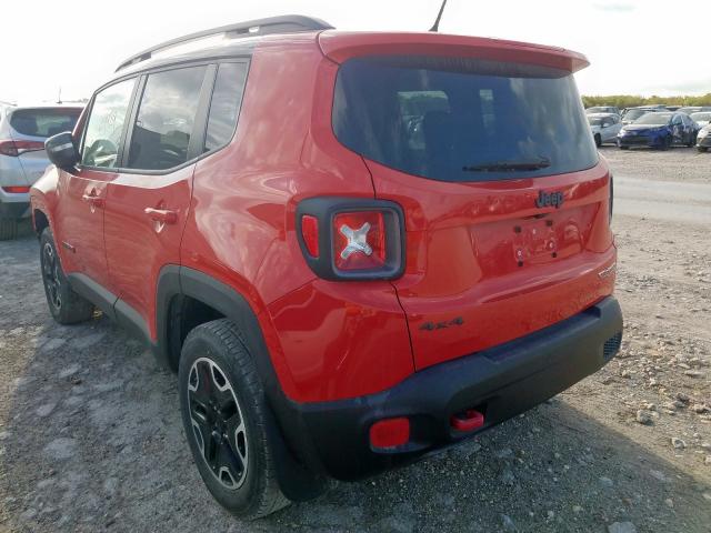 ZACCJBCT2GPD30206 - 2016 JEEP RENEGADE T RED photo 3