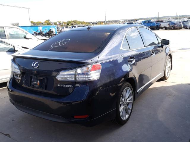 JTHBB1BA2A2001945 - 2010 LEXUS HS 250H BLUE photo 4