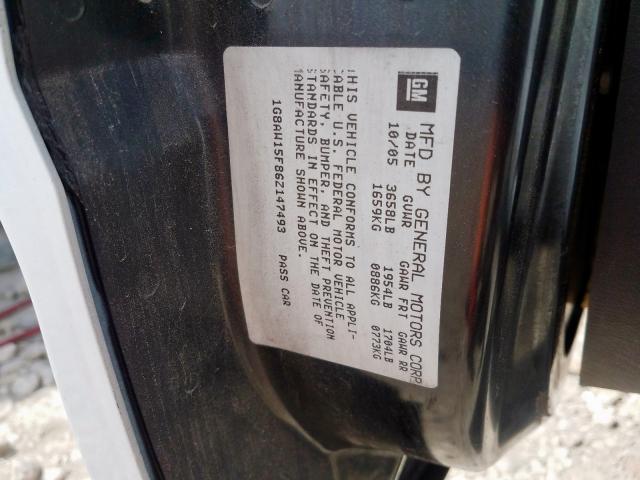 1G8AW15F86Z147493 - 2006 SATURN ION LEVEL WHITE photo 10