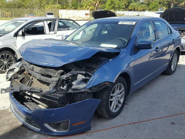 3FAHP0HA9AR262974 - 2010 FORD FUSION SE BLUE photo 2