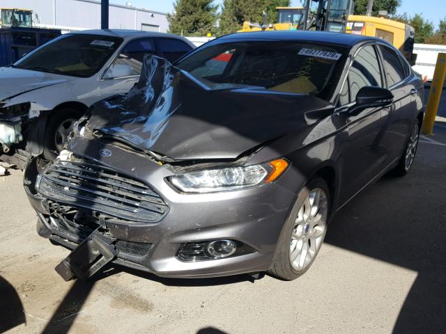 3FA6P0K98DR326111 - 2013 FORD FUSION TIT GRAY photo 2