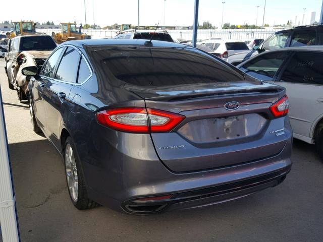 3FA6P0K98DR326111 - 2013 FORD FUSION TIT GRAY photo 3