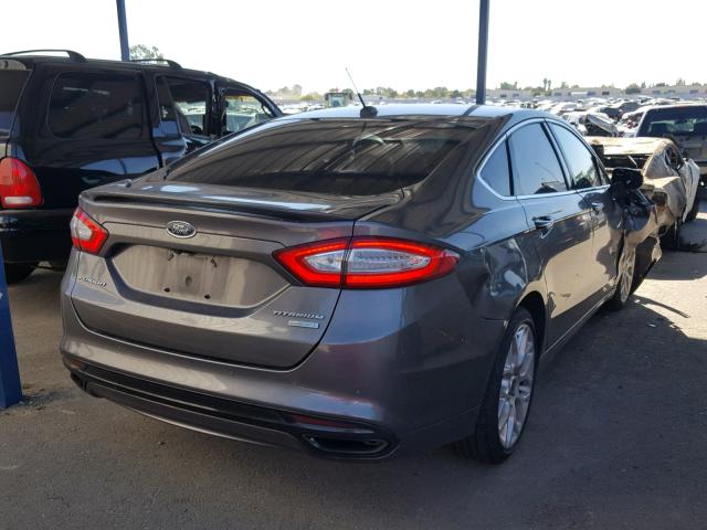 3FA6P0K98DR326111 - 2013 FORD FUSION TIT GRAY photo 4