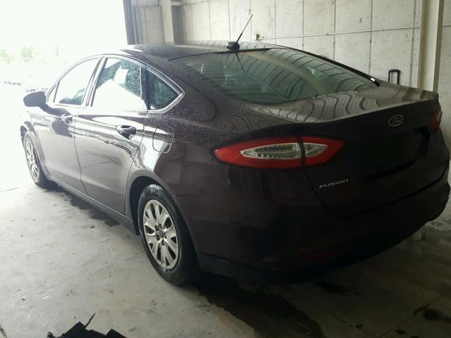 3FA6P0G71DR168475 - 2013 FORD FUSION S MAROON photo 3
