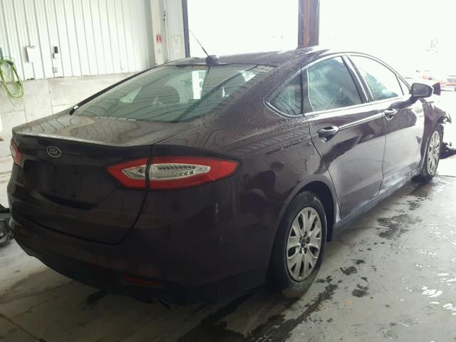 3FA6P0G71DR168475 - 2013 FORD FUSION S MAROON photo 4