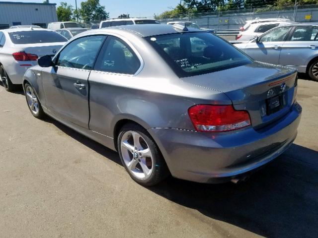 WBAUP9C5XBVF46383 - 2011 BMW 128 I GRAY photo 3