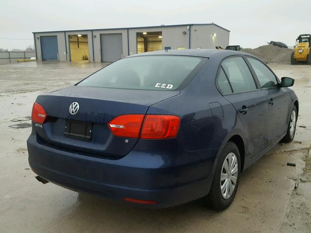 3VW2K7AJ4BM337447 - 2011 VOLKSWAGEN JETTA BASE BLUE photo 4