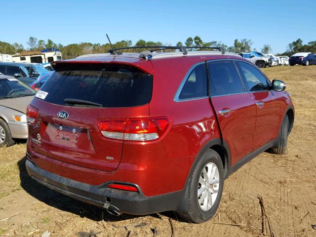 5XYPG4A35HG204910 - 2017 KIA SORENTO LX BURGUNDY photo 4