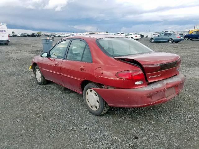 1FALP13P6VW260291 - 1997 FORD ESCORT LX RED photo 3