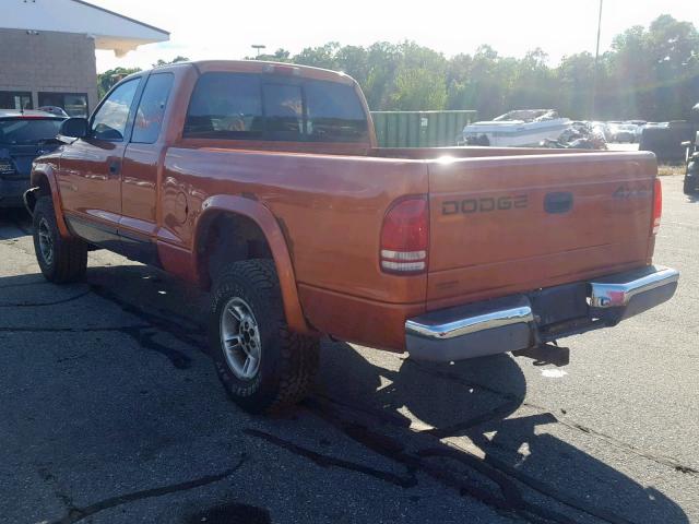 1B7GG22X4YS601041 - 2000 DODGE DAKOTA ORANGE photo 3